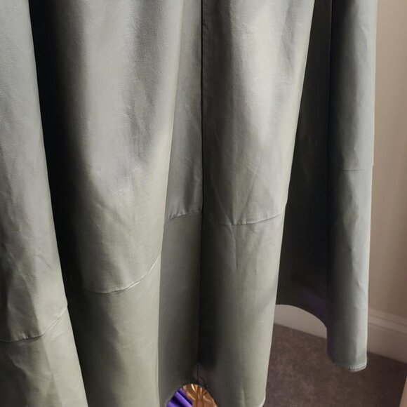 Banana Republic Vegan Leather Midi Skirt Olive Green size 8 - Picture 7 of 8